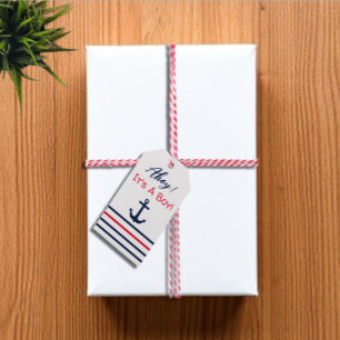 Ahoy It's A Boy! Nautical Baby Shower Gift Tags