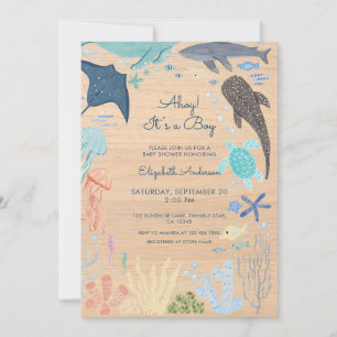 Ahoy It's a Boy Nautical Baby Shower Invitation