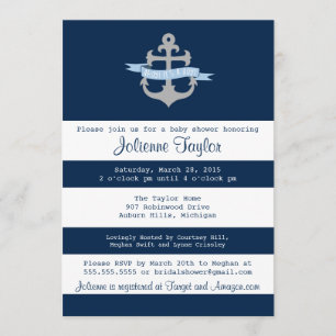 Ahoy It's A Boy Nautical Baby Shower Invitation