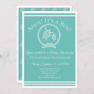Ahoy it's a Boy! Nautical Baby Shower Invitation