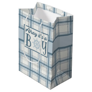 Ahoy It's A Boy Nautical Baby Shower Medium Gift Bag