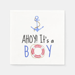Ahoy It's A Boy! Nautical Baby Shower Napkin