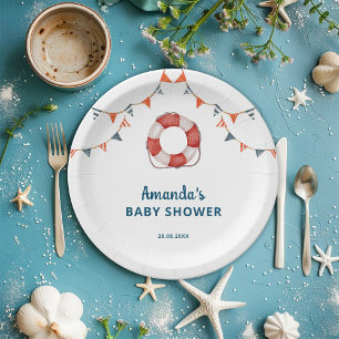 Ahoy It's a Boy Nautical Baby Shower Paper Plate