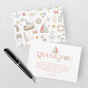 Ahoy it's a Boy Nautical Baby Shower Thank You Card