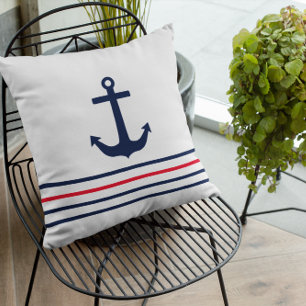 Ahoy It's A Boy! Nautical Baby Shower Throw Pillow