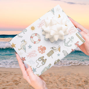 Ahoy it's a Boy Nautical Baby Shower Wrapping Paper Sheet