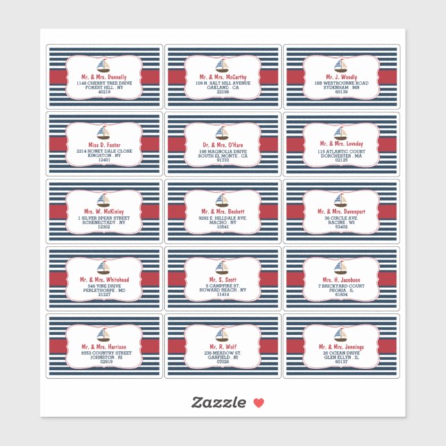 Ahoy It's A Boy! Nautical Boat Baby Shower Labels (Sheet)