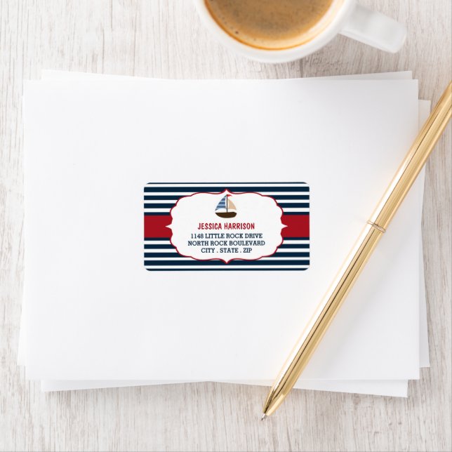 Ahoy It's A Boy! Nautical Boat Baby Shower Labels (Insitu)