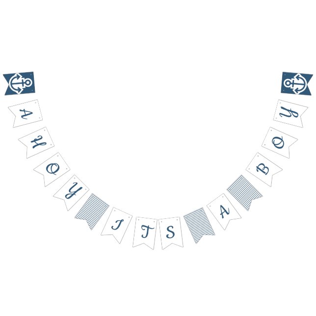 Ahoy Its A Boy Nautical Bunting Bunting Flags (All)