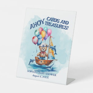 Ahoy Its A Boy Nautical Cards And Gifts Pedestal Sign