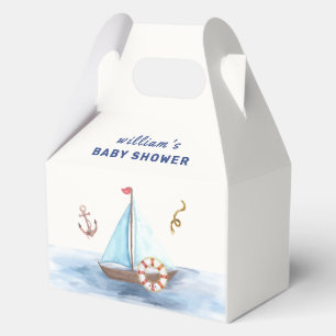 Ahoy It's A Boy Nautical Sailboat Baby Shower Favor Box