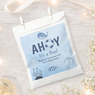 Ahoy It's a Boy Ocean Animals Coastal Baby Shower Favour Bag