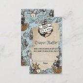 Ahoy It's a Boy Pirate Baby Shower Diaper Raffle Enclosure Card (Front/Back)