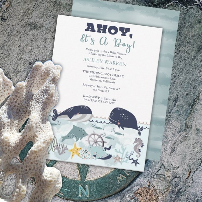 Ahoy It's A Boy Under the Sea Baby Shower Invitation (Creator Uploaded)