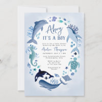 Ahoy It's a Boy Under the Sea Blue Baby Shower