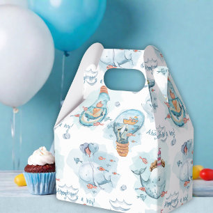 Ahoy It's A Boy Whale Baby Shower Guest Favor Box