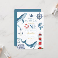 Ahoy Little Sailor Nautical Whale First Birthday