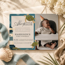 Ahoy Little Sailor Photo First Birthday