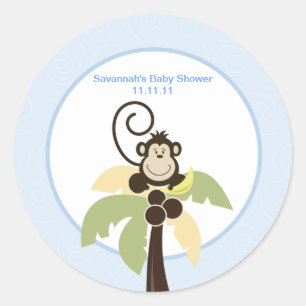 Ahoy Mate Monkey Favour Stickers 3-inch