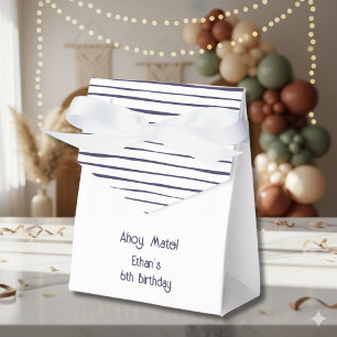 Ahoy mate Nautical kids birthday Favor Box