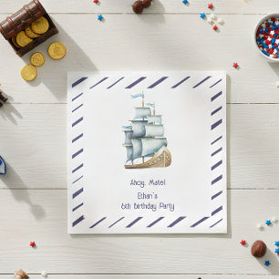 Ahoy mate Nautical kids birthday Napkin