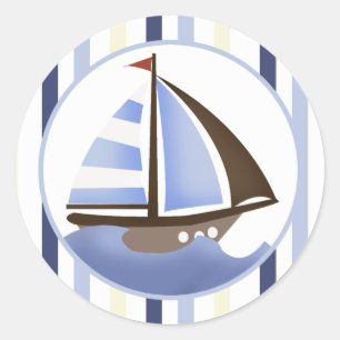 AHOY MATE Sailboat Envelope Seals / Stickers