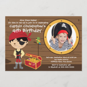 Ahoy Mates Photo Invitations au Pirate Birthday Pa