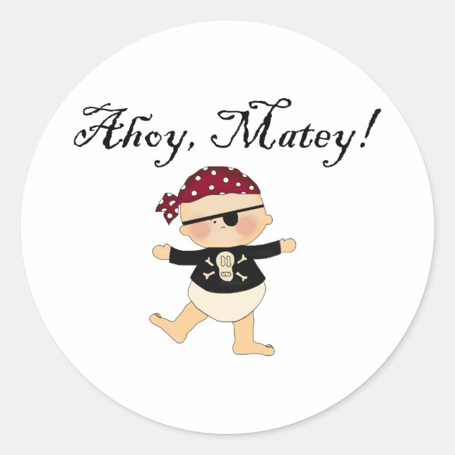 Ahoy Matey Baby Pirate Stickers (Front)