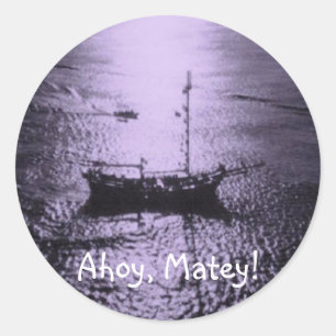 Ahoy Matey envelope seals purple