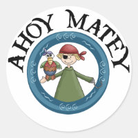 Ahoy Matey Pirate avec Stickers Parrot