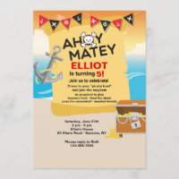 Ahoy Matey Pirate Invitation