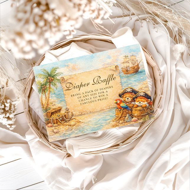 Ahoy Matey Storybook Pirates Diapper Raffle Enclosure Card (Creator Uploaded)