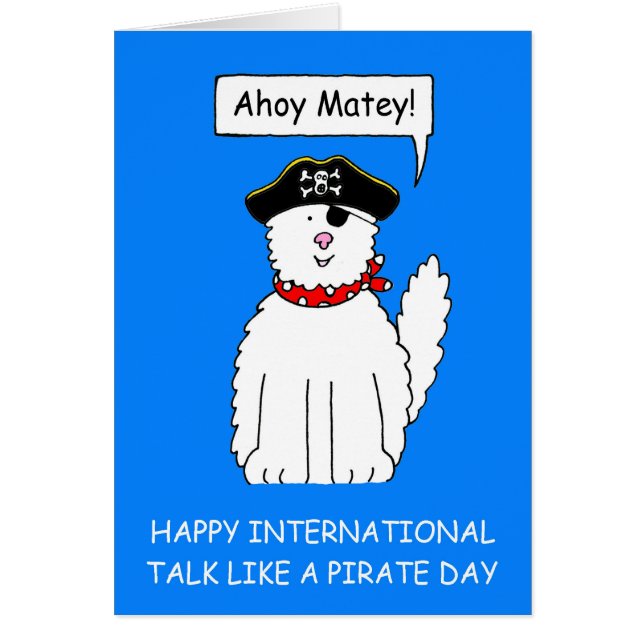 Ahoy Matey Talk like a Pirate Day Cartoon Cat (Front)