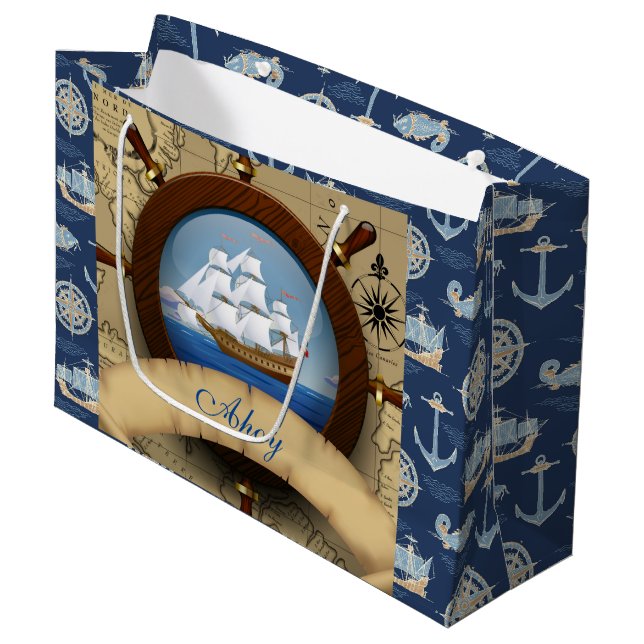 Ahoy Maty!   Large Gift Bag (Front Angled)