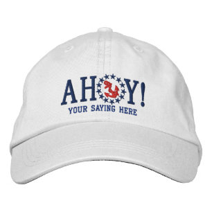AHOY! Nautical Greetings Embroidery Embroidered Hat