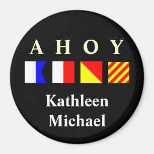 Ahoy Personalized Stateroom Door Marker Magnet