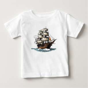 Ahoy! Pirate Ship 8th Birthday  Baby T-Shirt