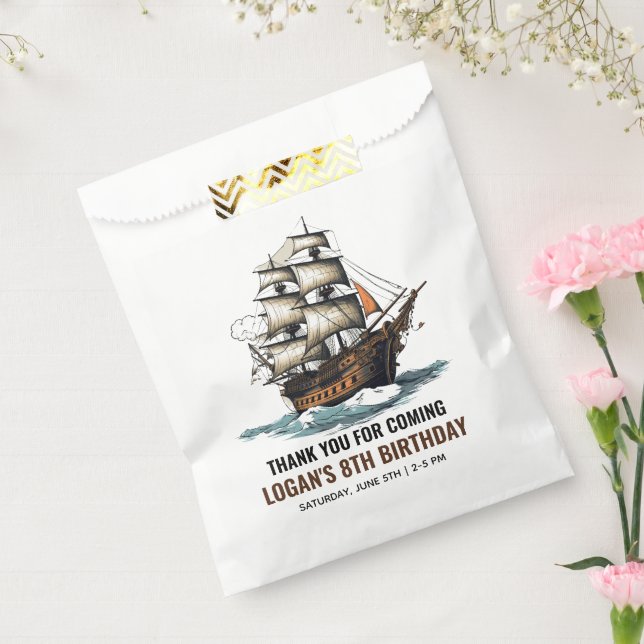 Ahoy! Pirate Ship 8th Birthday  Favour Bag (Sealed)