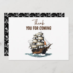 Ahoy! Pirate Ship 8th Birthday  Thank You Card