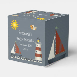 Ahoy Sail Boat & Lighthouse Thank You Favor Box