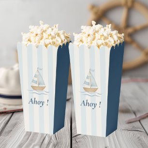 Ahoy Sailboat Nautical Pastel Blue  Favor Box