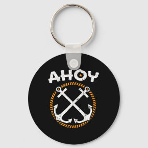 Ahoy Ship Captain Seafarer Nautical Sailor Boating Keychain