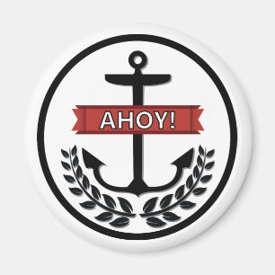 Ahoy - Standard, 2¼ Inch Round Magnet