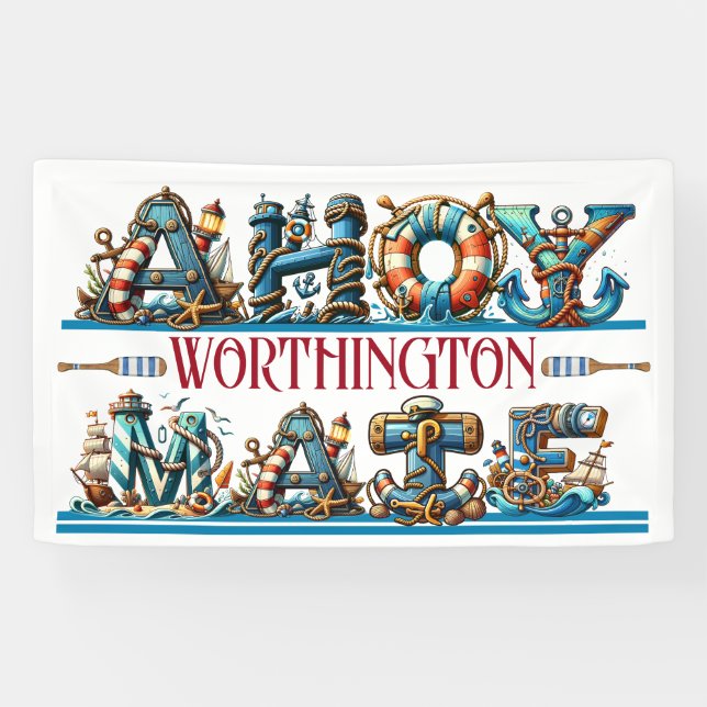 AHOY THEME Matching PERMISSION TO BOARD  Banner (Horizontal)