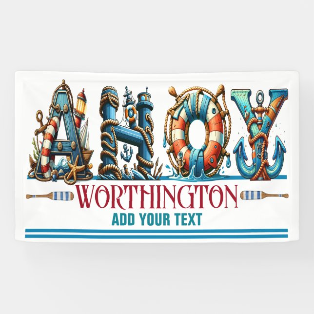 AHOY THEME Matching PERMISSION TO BOARD  Banner (Horizontal)