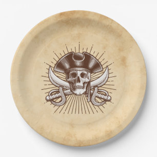Ahoy There Pirate Birthday Paper Plate