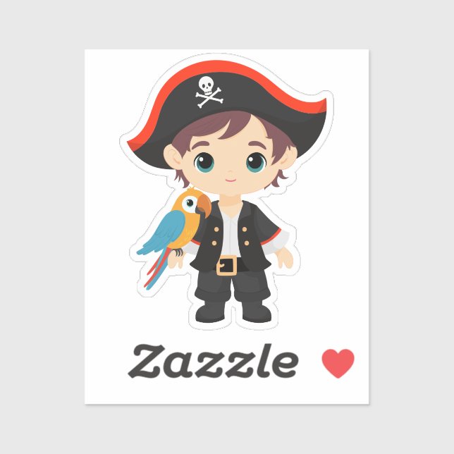 Ahoy There! Pirate Boy Birthday Sticker (Sheet)