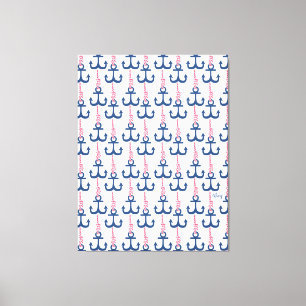 Ahoy Vintage Anchor pattern. Canvas Print