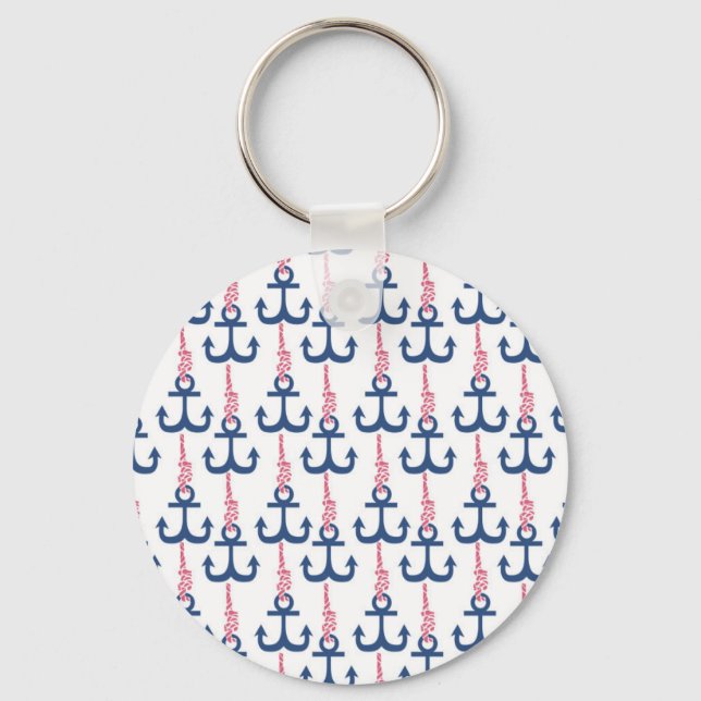Ahoy Vintage Anchor pattern. Keychain (Front)