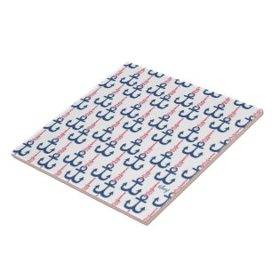 Ahoy Vintage Anchor pattern. Tile